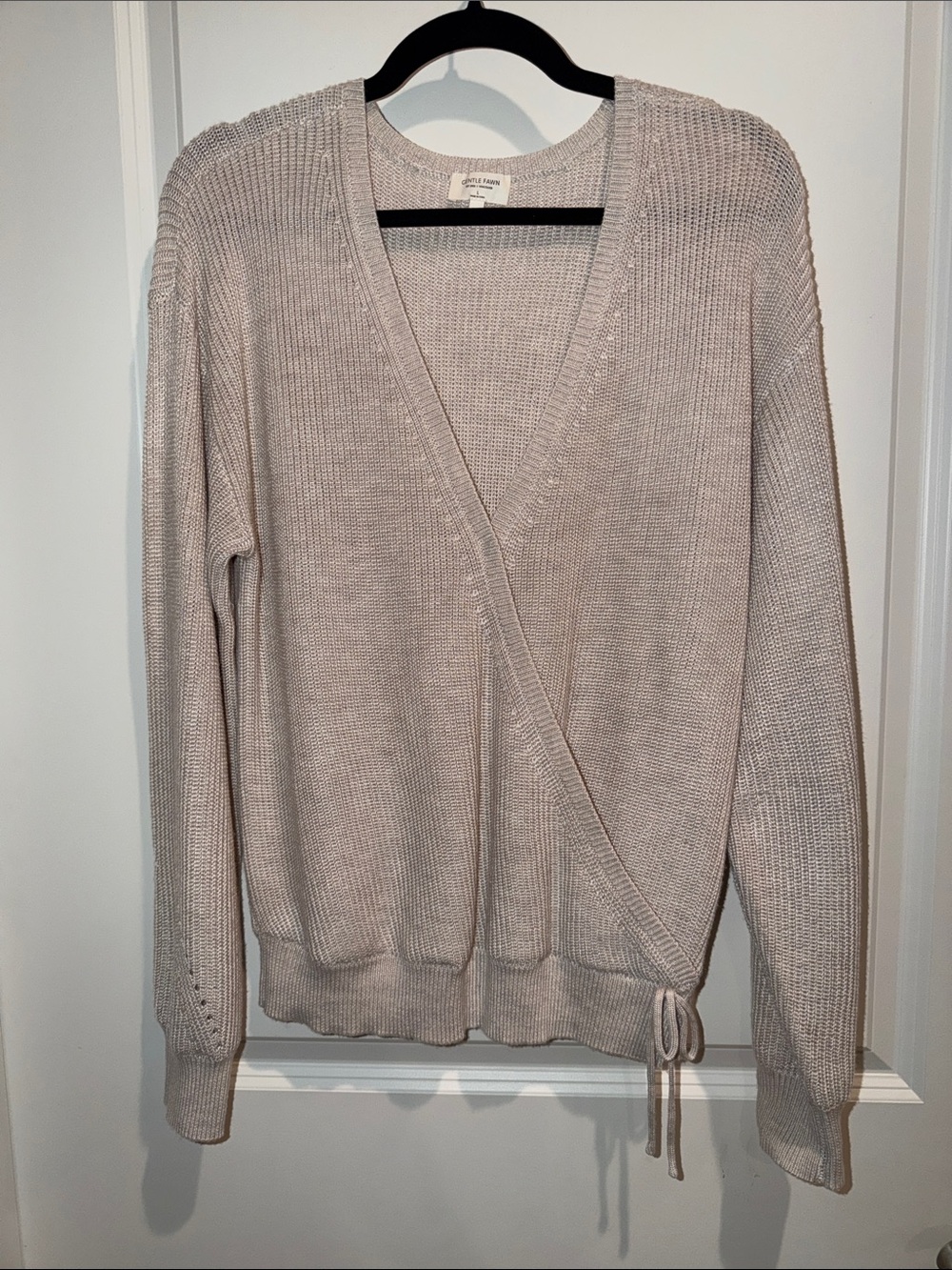 Gentle Fawn Wrap Cardigan Sweater in Light Beige